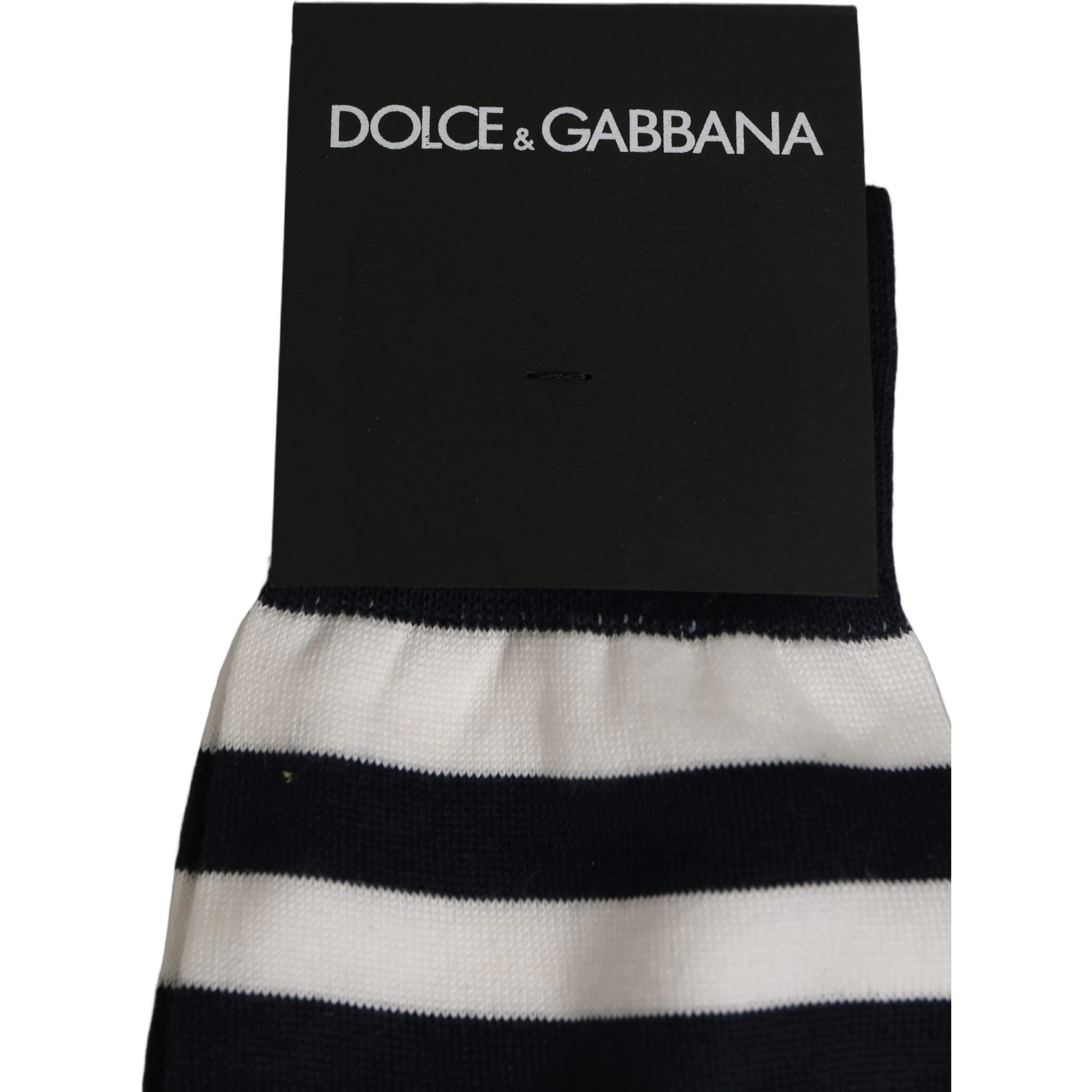 Black White Stripes Cotton Mid Calf Accessory Socks