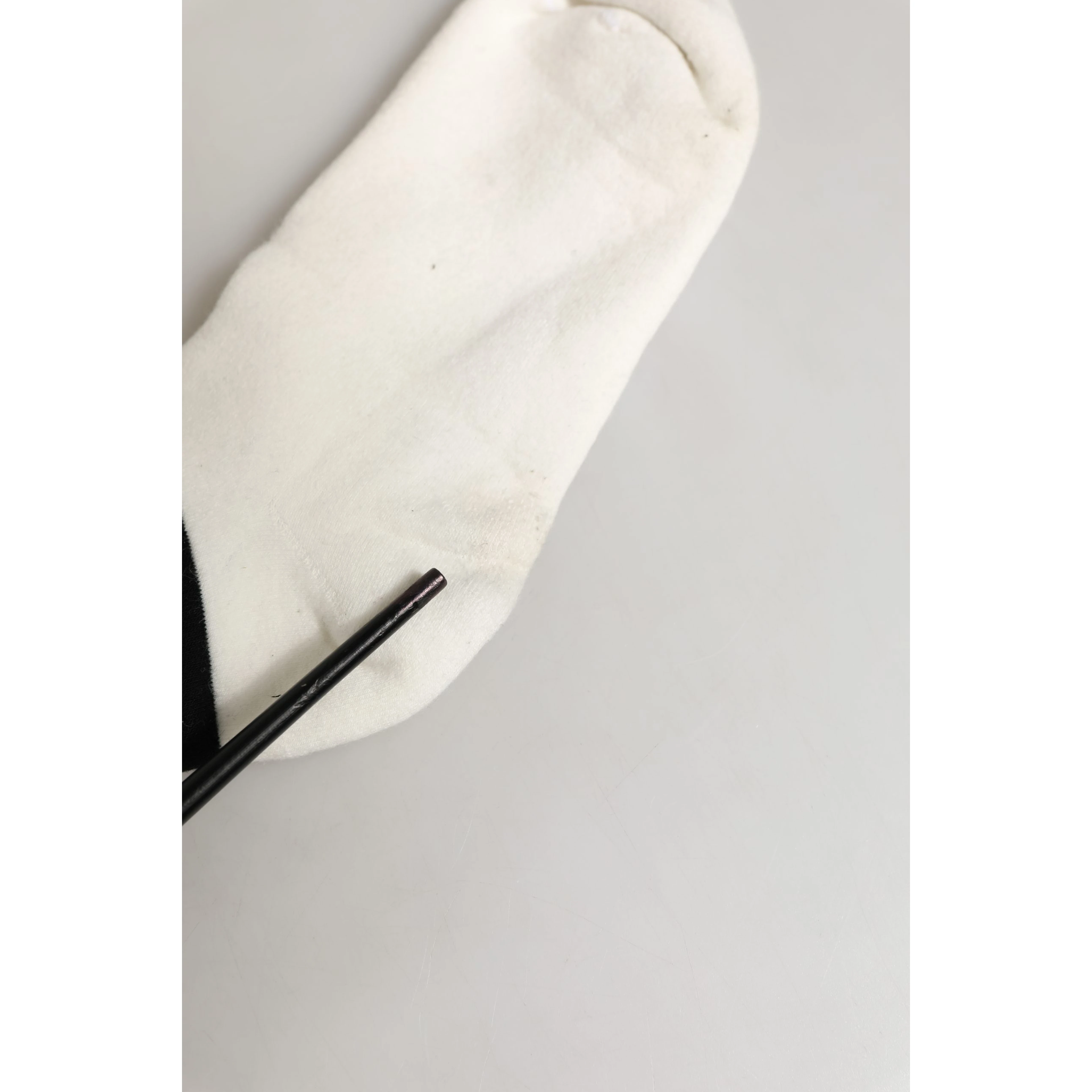 White Black Cotton Ankle Length DG Logo Socks