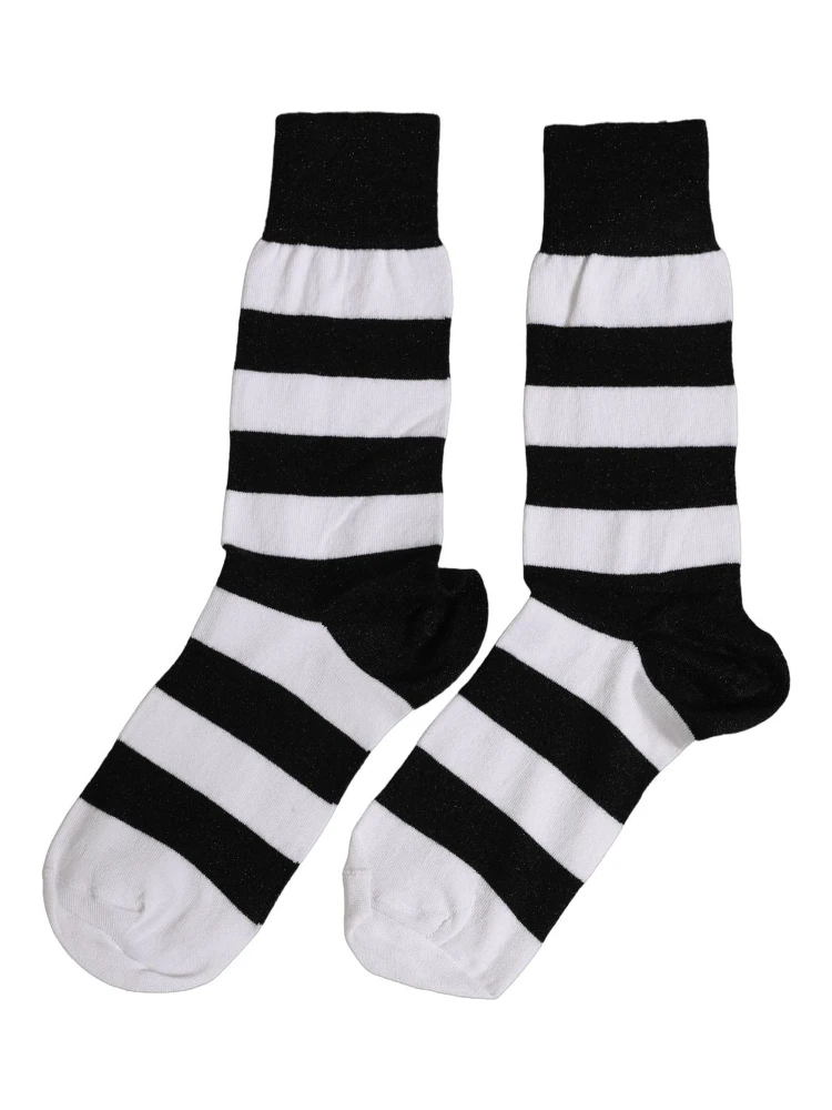 Black White Stripes Mid Calf Accessory Socks alternative
