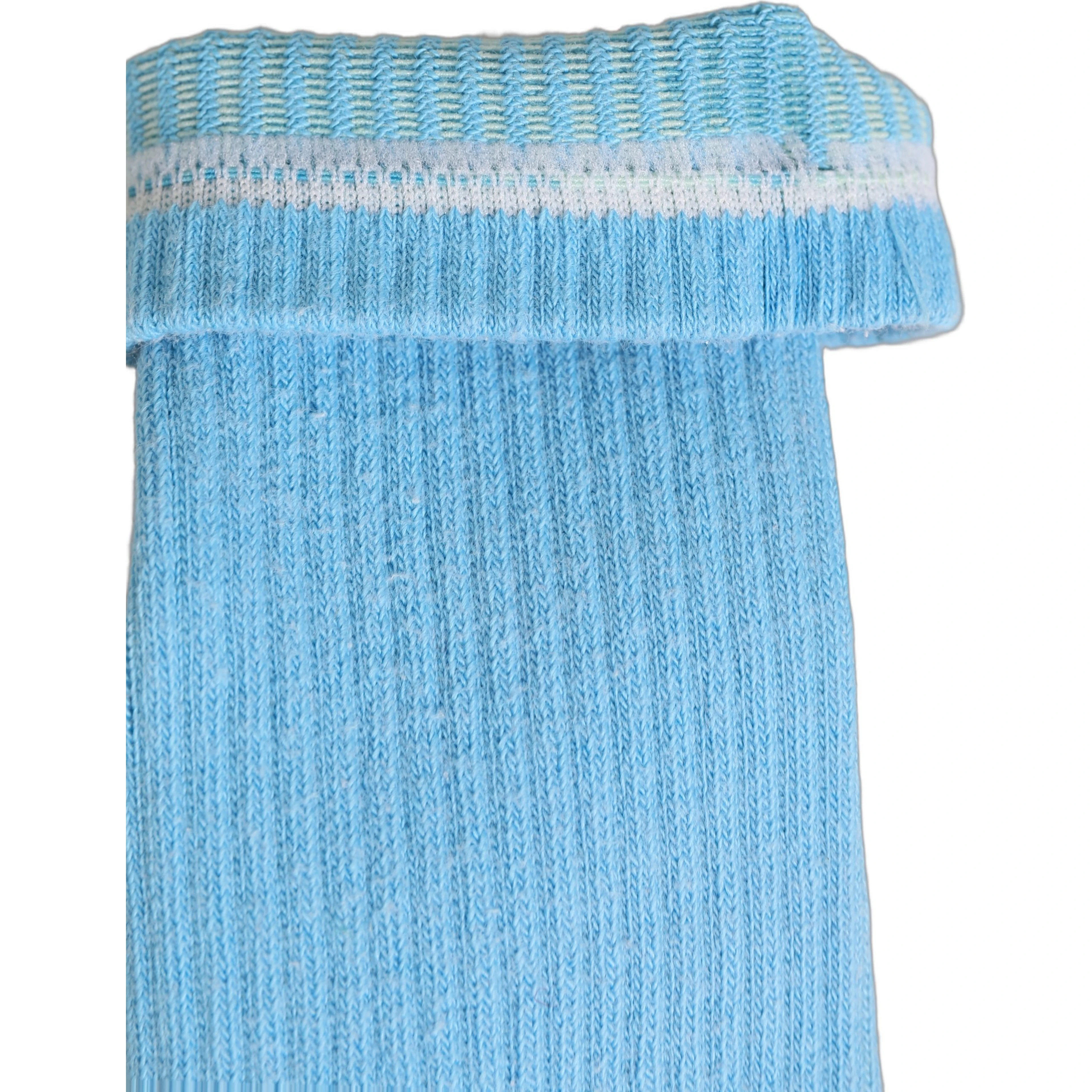 Light Blue Cotton Ribbed Mid Calf Accessory Socks