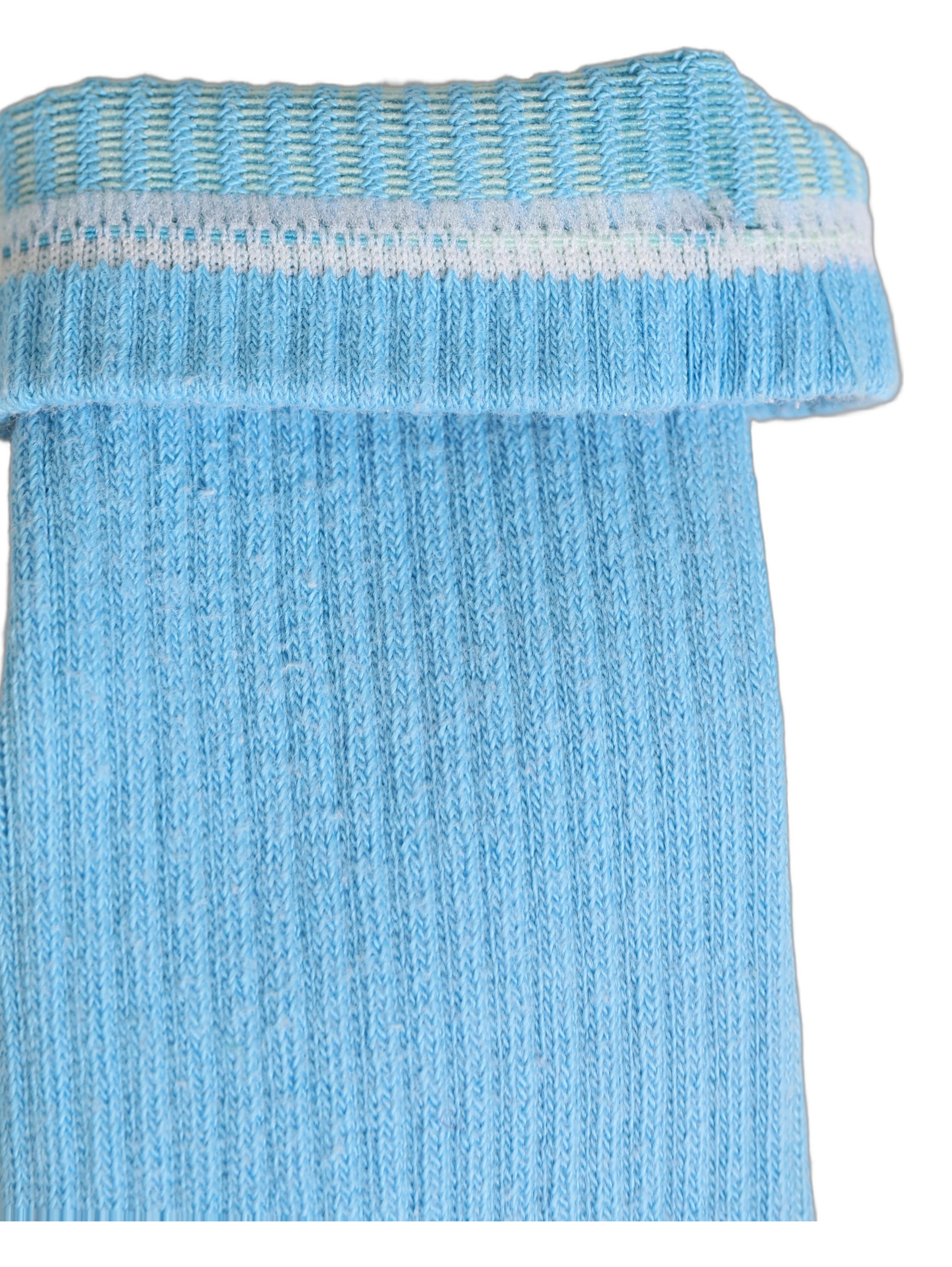 Light Blue Cotton Ribbed Mid Calf Accessory Socks