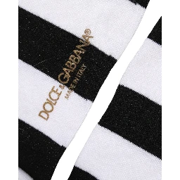 Black White Stripes Mid Calf Accessory Socks