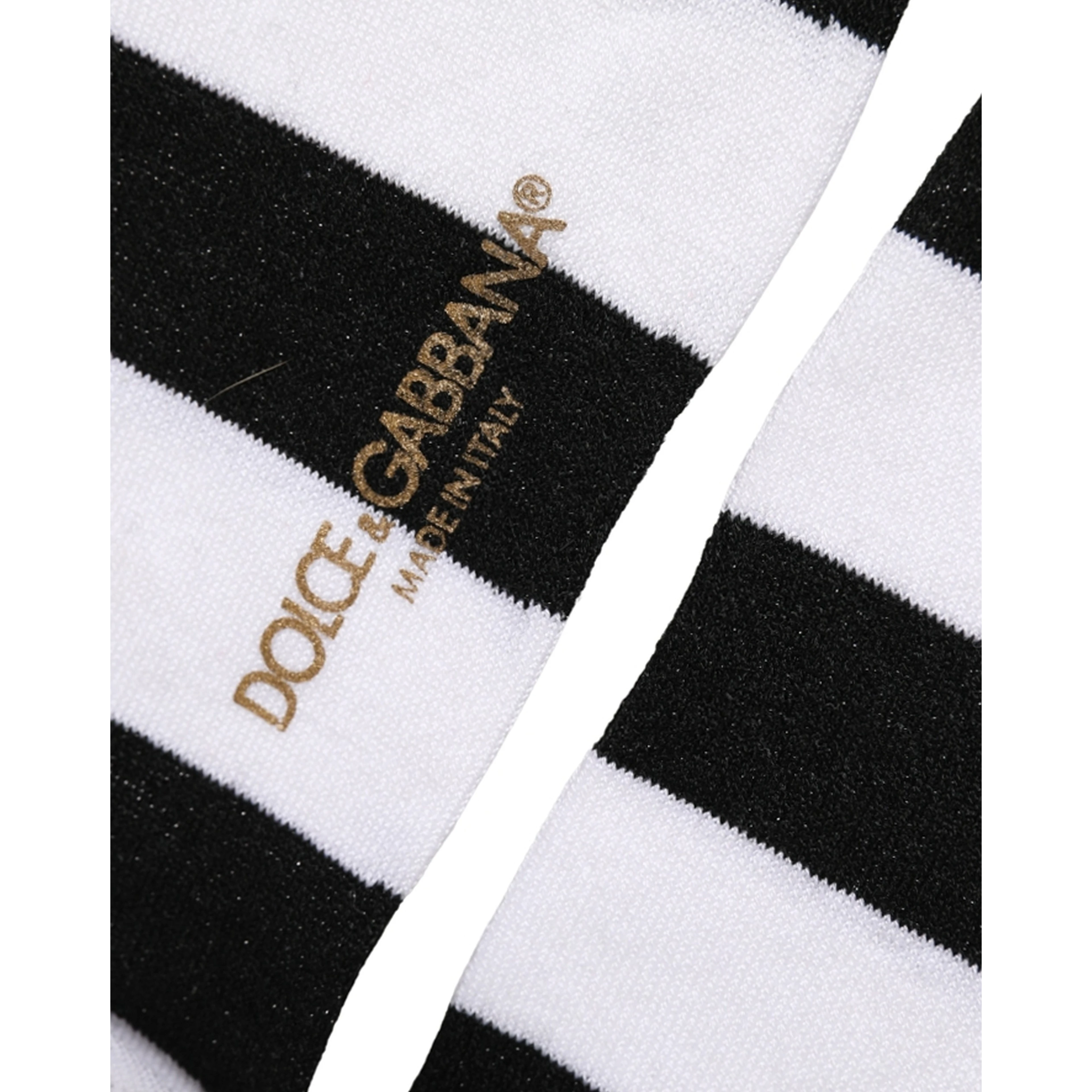 Black White Stripes Mid Calf Accessory Socks