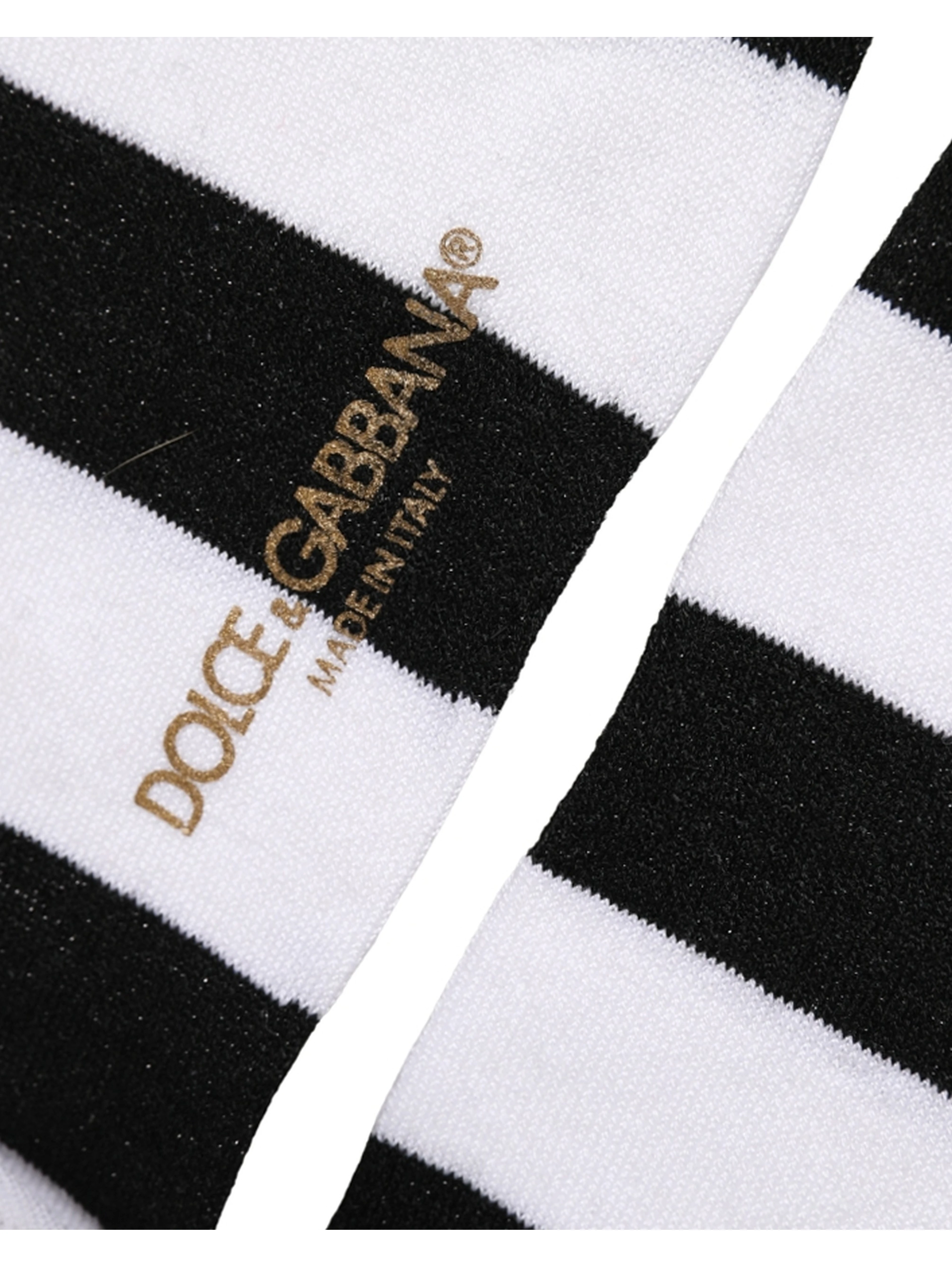 Black White Stripes Mid Calf Accessory Socks