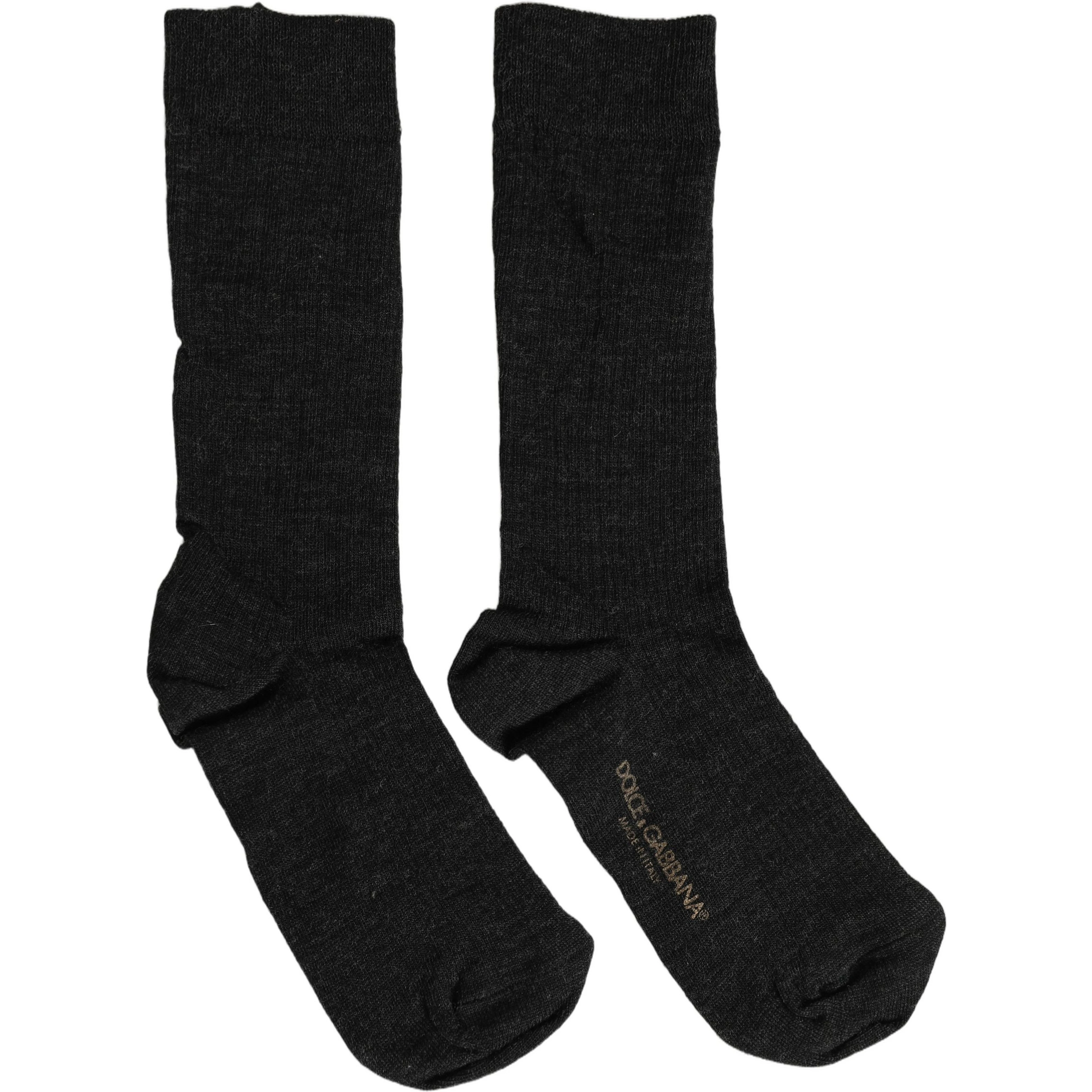 Black Wool DG Logo Mid Calf Accessory Socks