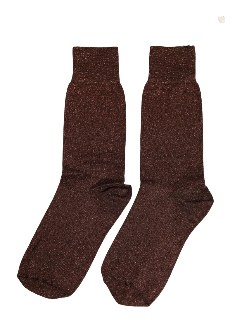 Dark Brown Viscose Mid Calf Accessory Socks