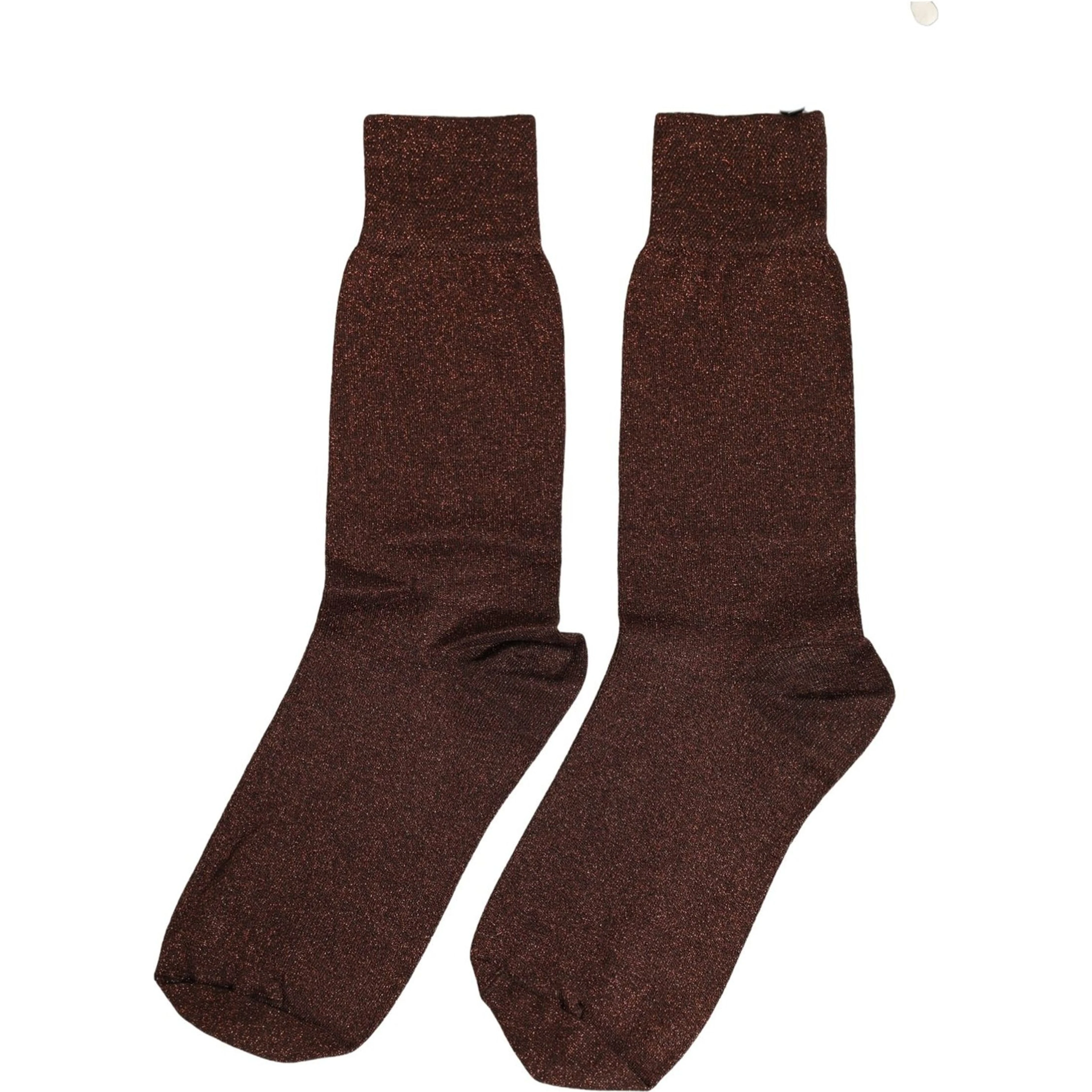 Dark Brown Viscose Mid Calf Accessory Socks