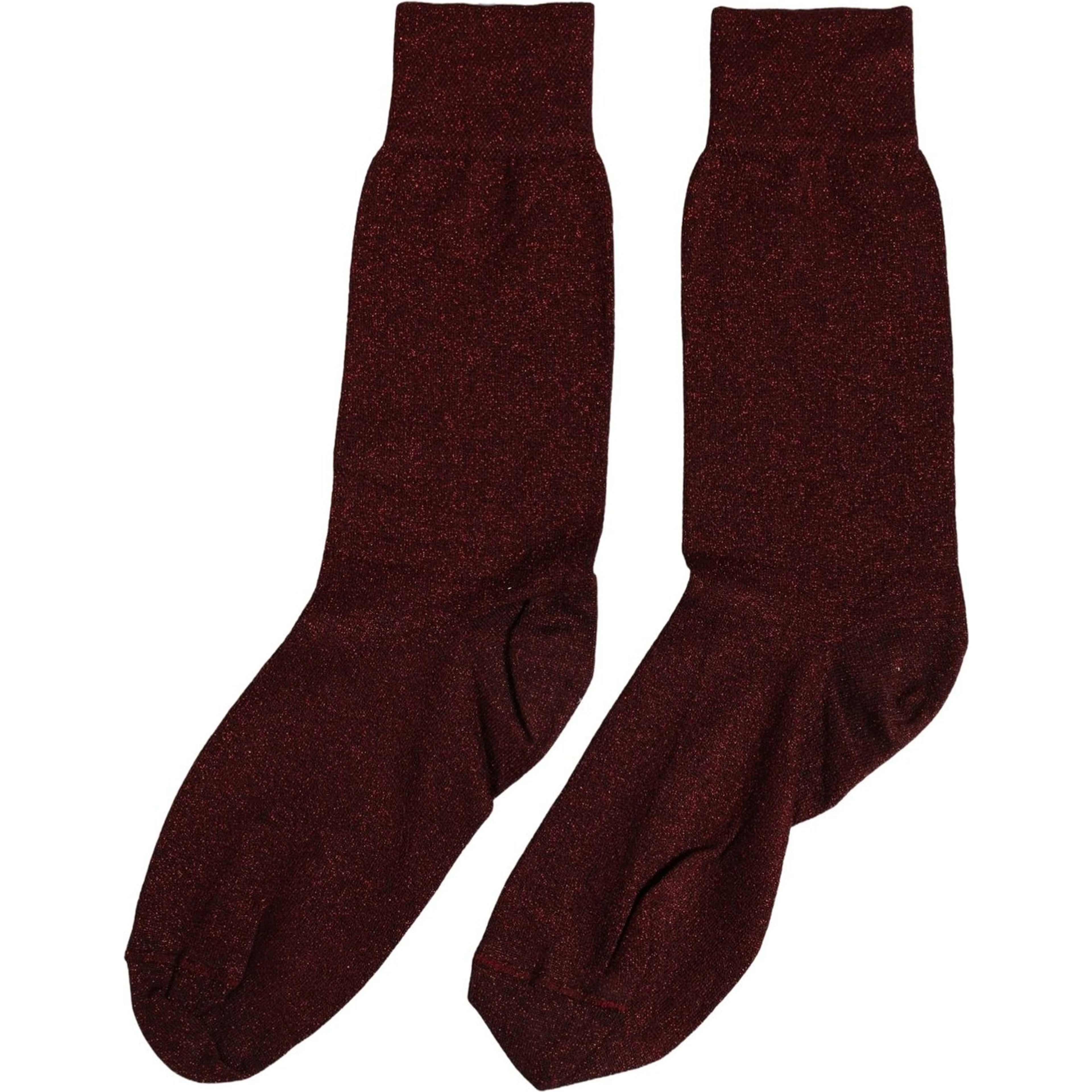 Burgundy Viscose Mid Calf Accessory Socks
