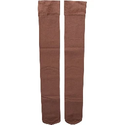 Brown Nylon Stretch Over The Calf Stockings Socks