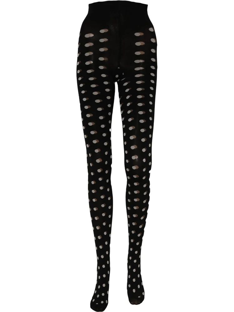 Black Polka Dot Fishnet Pantyhose Stockings Socks alternative