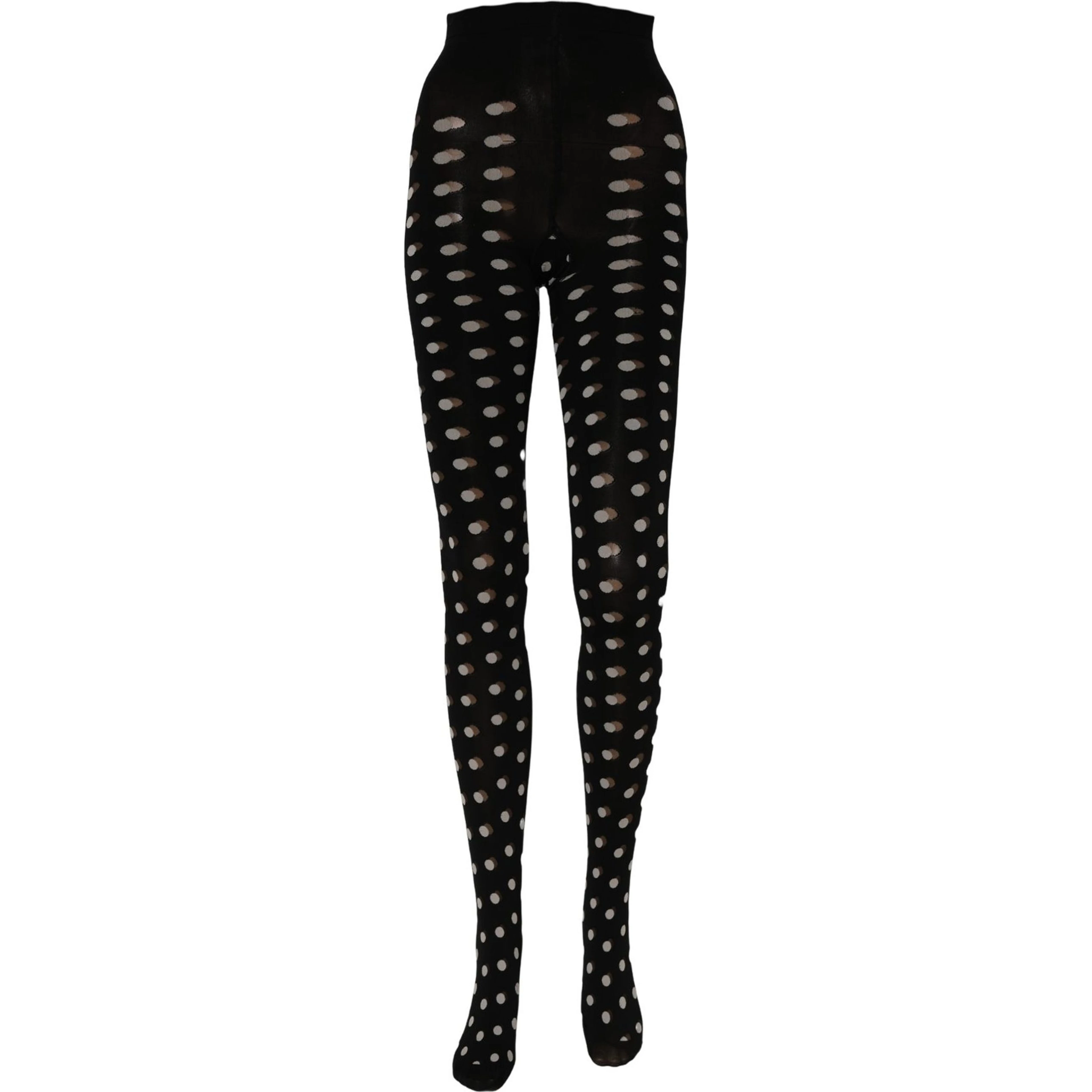 Black Polka Dot Fishnet Pantyhose Stockings Socks