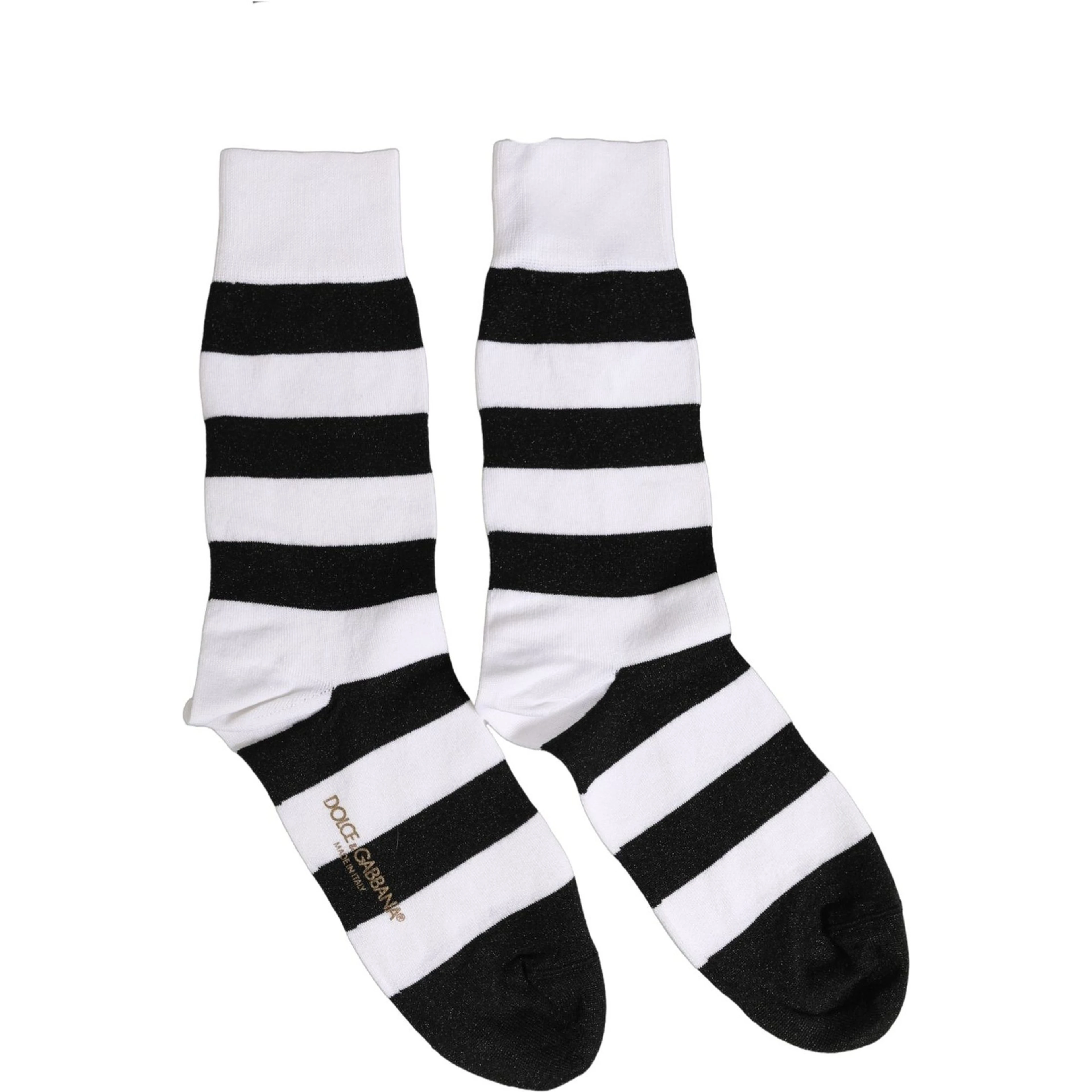 Black White Stripes Mid Calf Accessory Socks