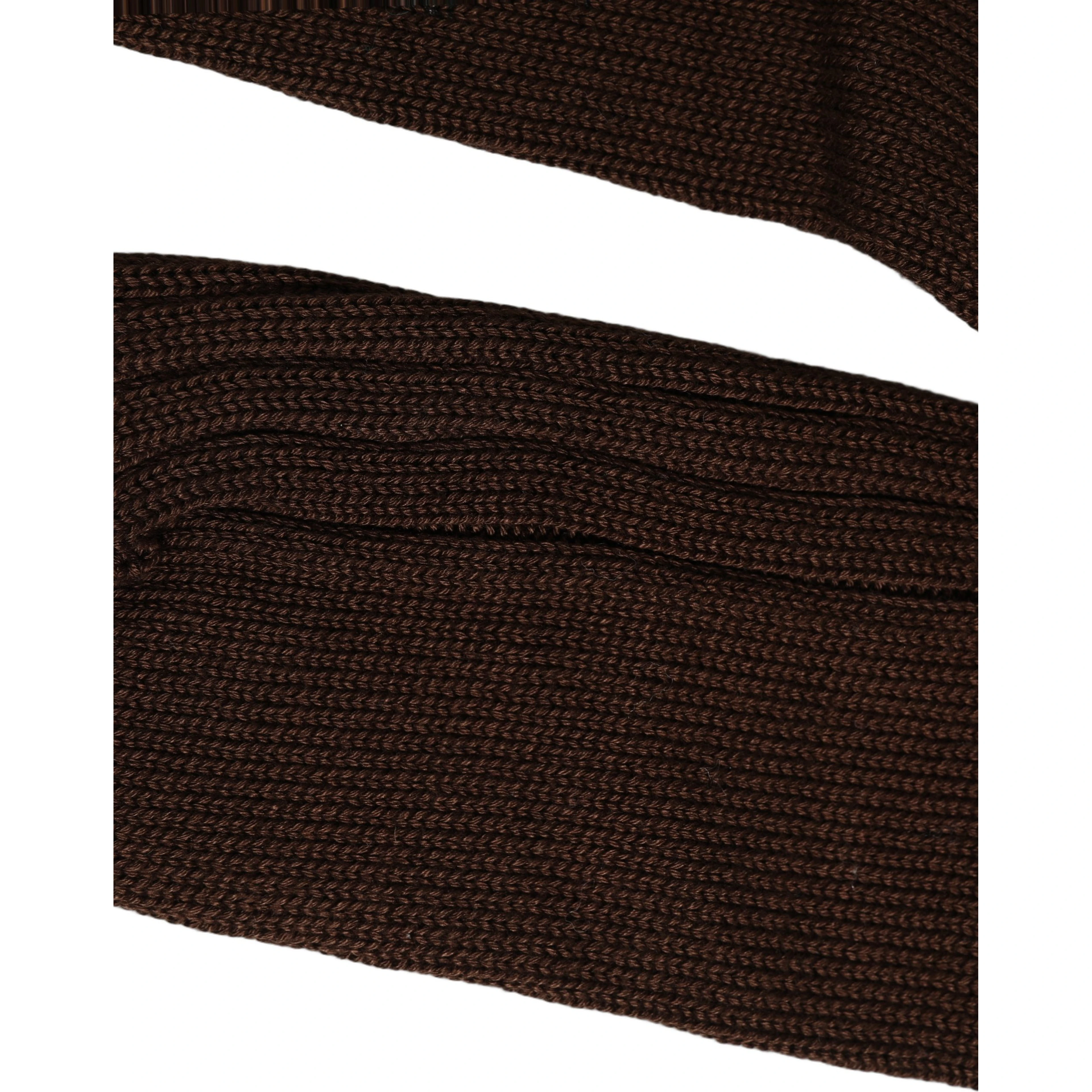Dark Brown Nylon Ribbed Over The Calf Socks