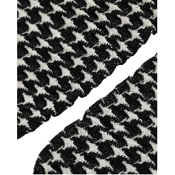 Black White Houndstooth Ankle Length Socks