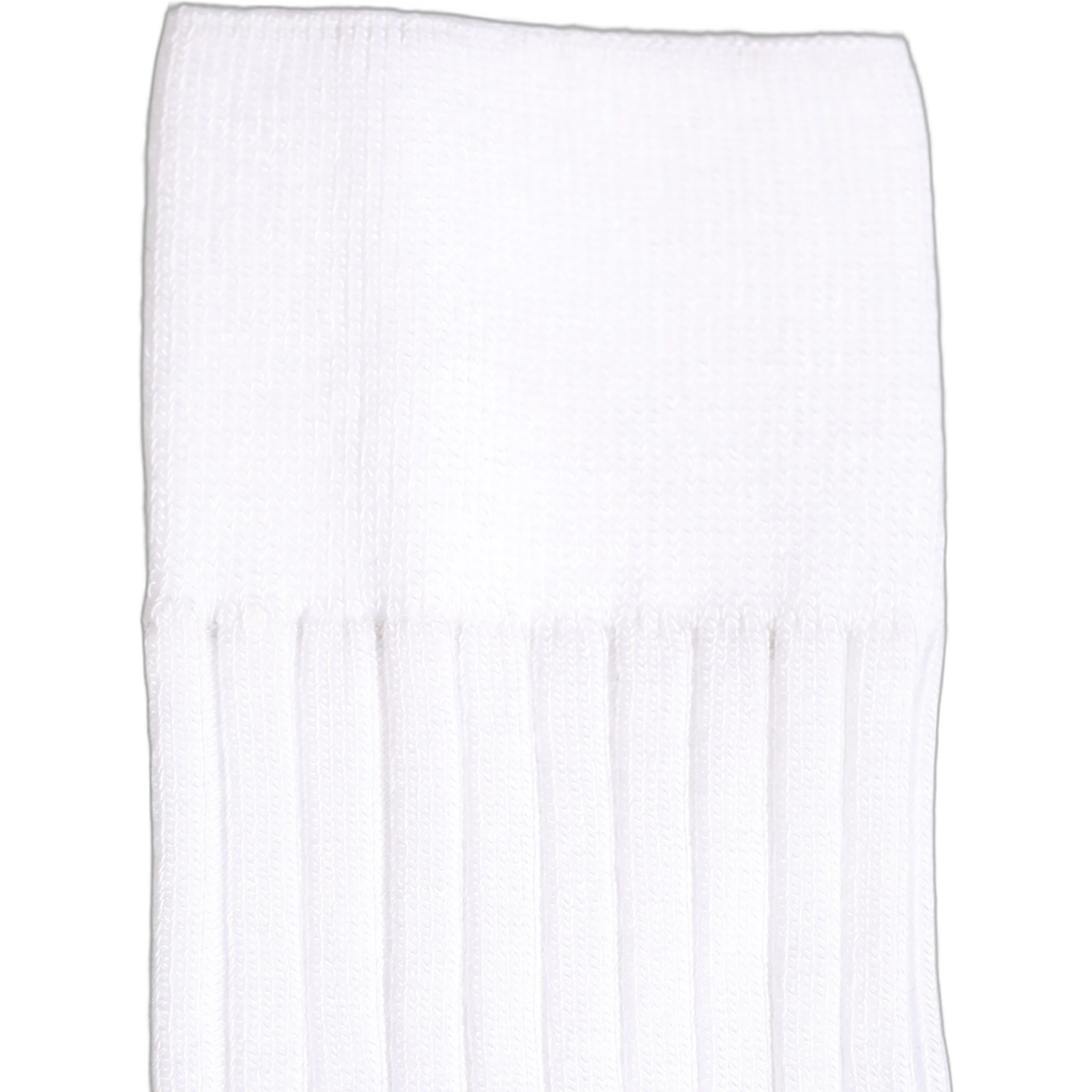 White Cotton Ribbed Logo Over The Calf Women Socks