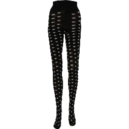 Black Polka Dot Fishnet Pantyhose Stockings Socks