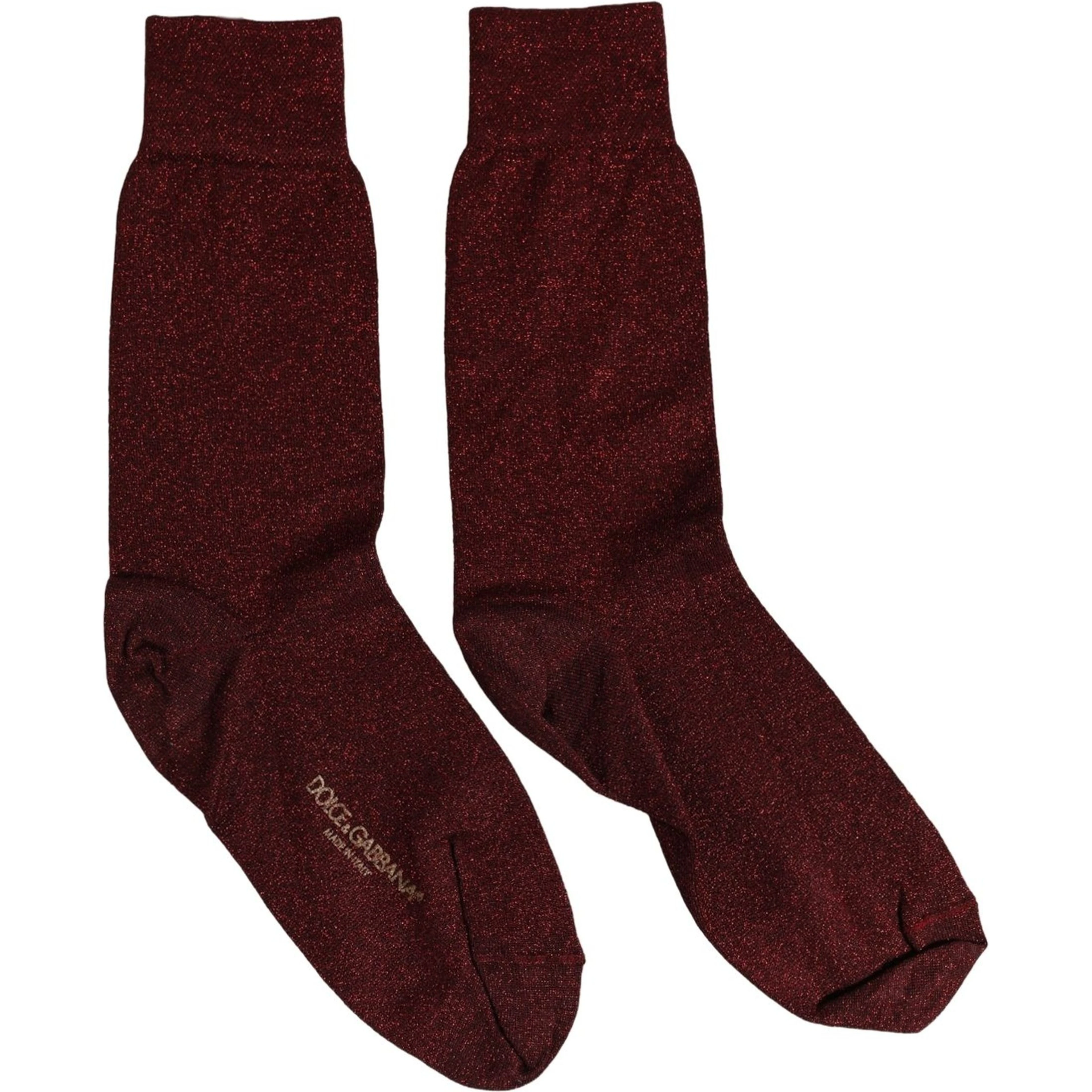 Burgundy Viscose Mid Calf Accessory Socks