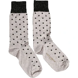 Gray Viscose Stretch Dotted Women Accessory Socks