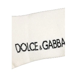 White Black Cotton Ankle Length DG Logo Socks