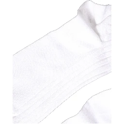White Cotton Ribbed Logo Over The Calf Women Socks