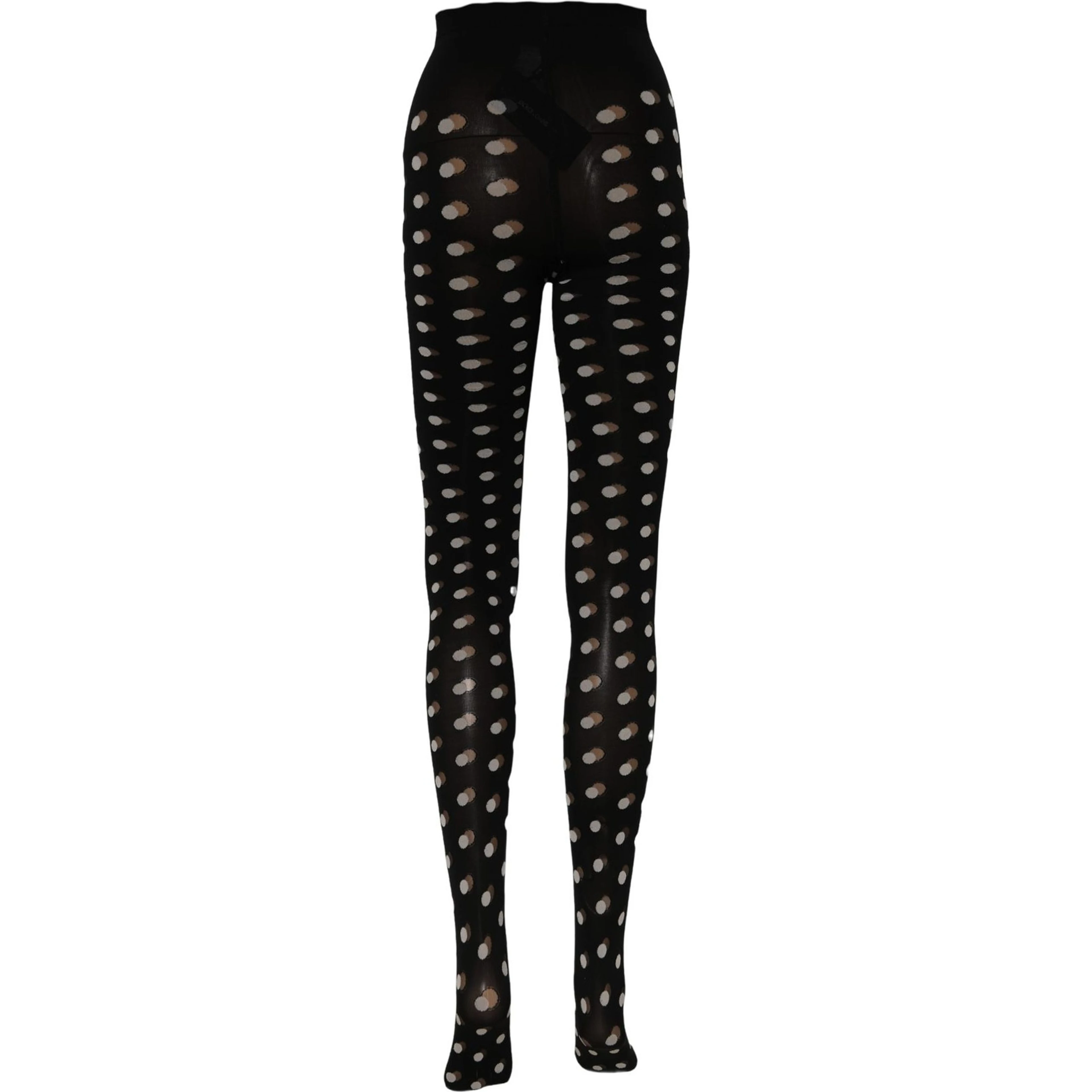 Black Polka Dot Fishnet Pantyhose Stockings Socks