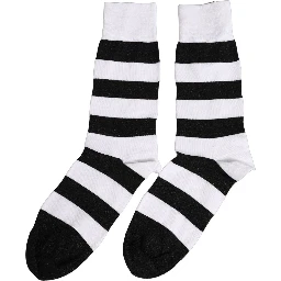 Black White Stripes Mid Calf Accessory Socks