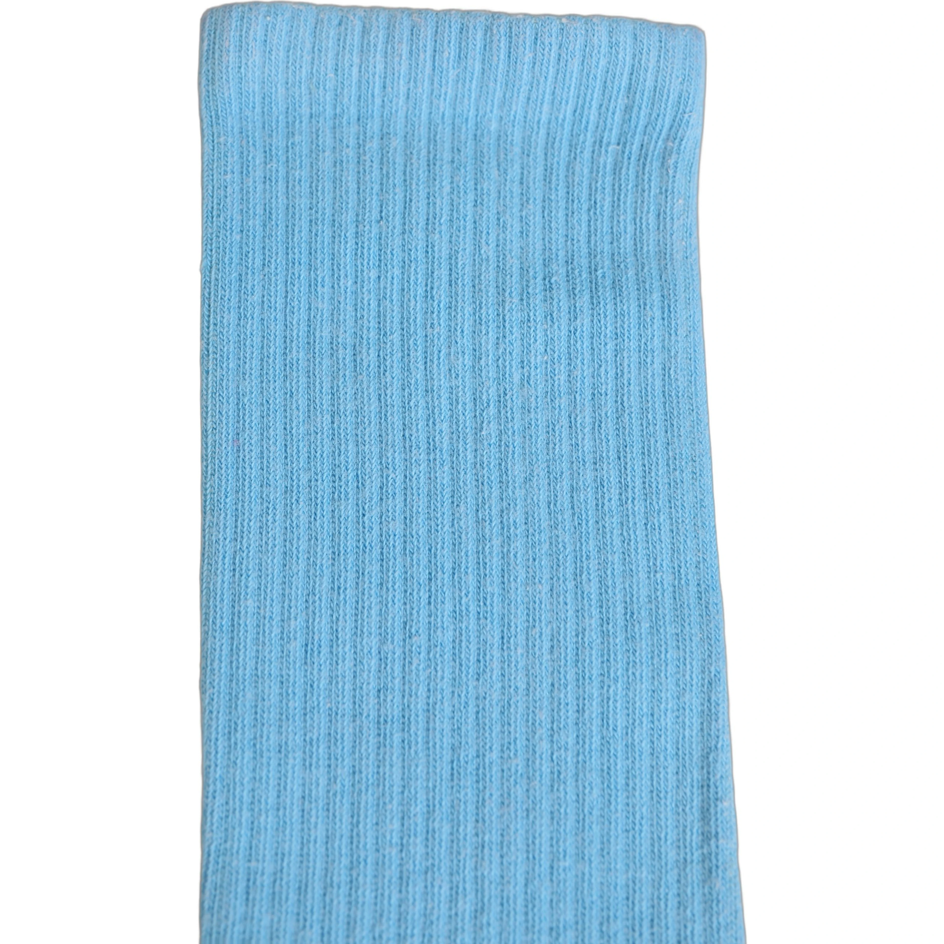Light Blue Cotton Ribbed Mid Calf Accessory Socks