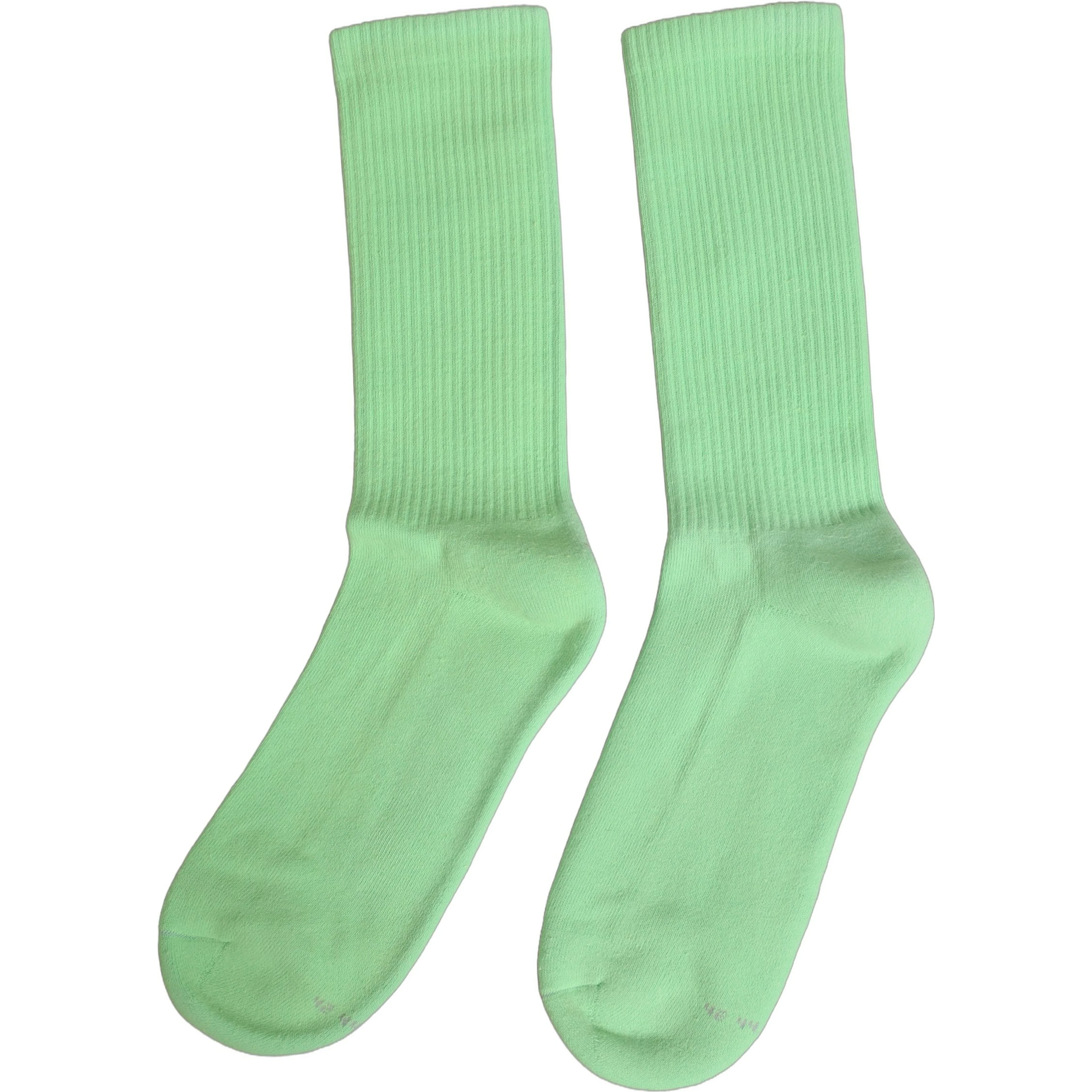 Green Cotton Ribbed Mid Calf Women Accessory Socks
