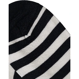 Black White Stripes Cotton Mid Calf Accessory Socks