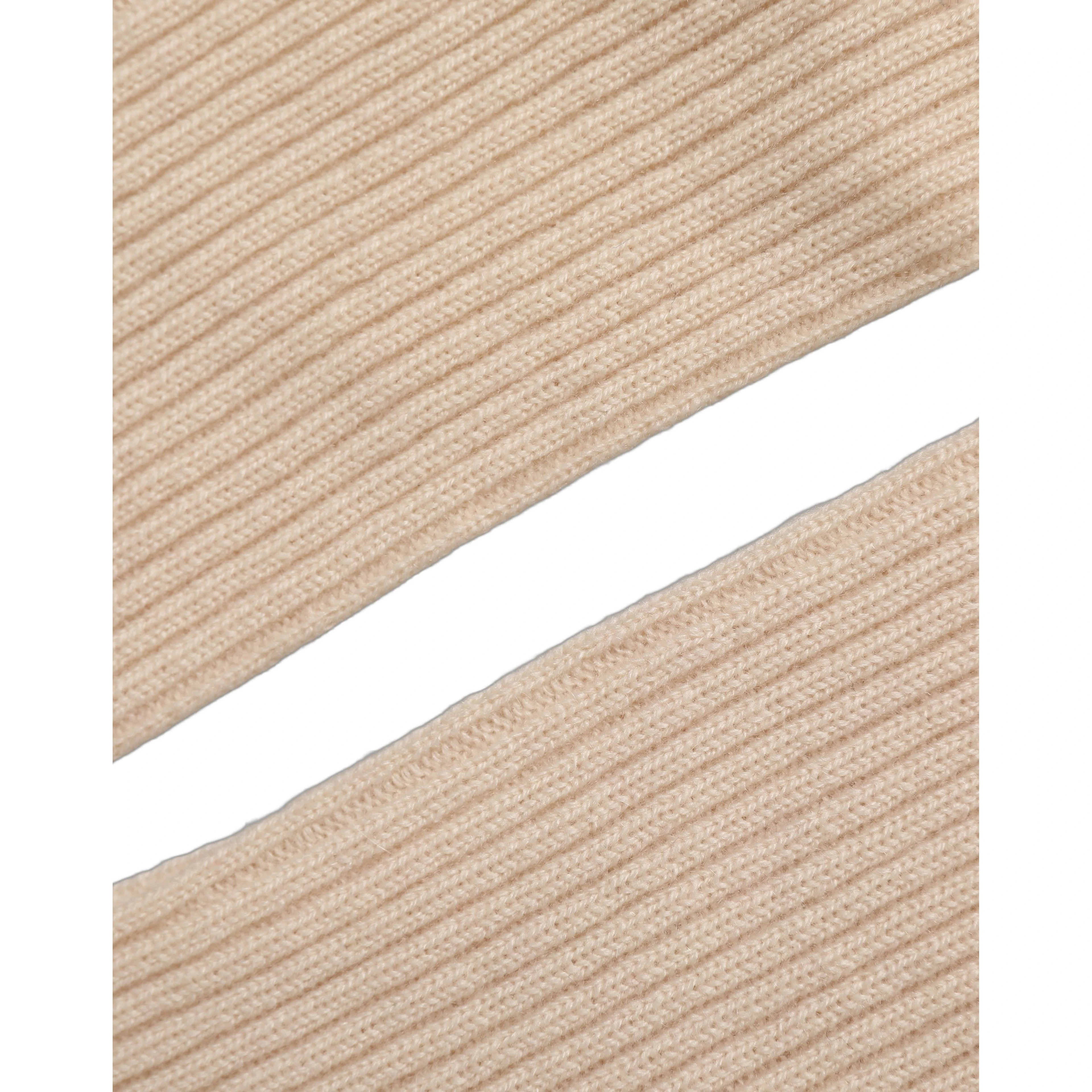 Camel Brown Cashmere Knit Arm Warmer Gloves