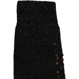 Dark Gray Sequined Wool Knee High Accessory Socks