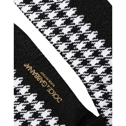 Black White Houndstooth Mid Calf Accessory Socks