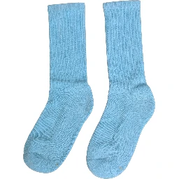 Light Blue Cotton Ribbed Mid Calf Accessory Socks