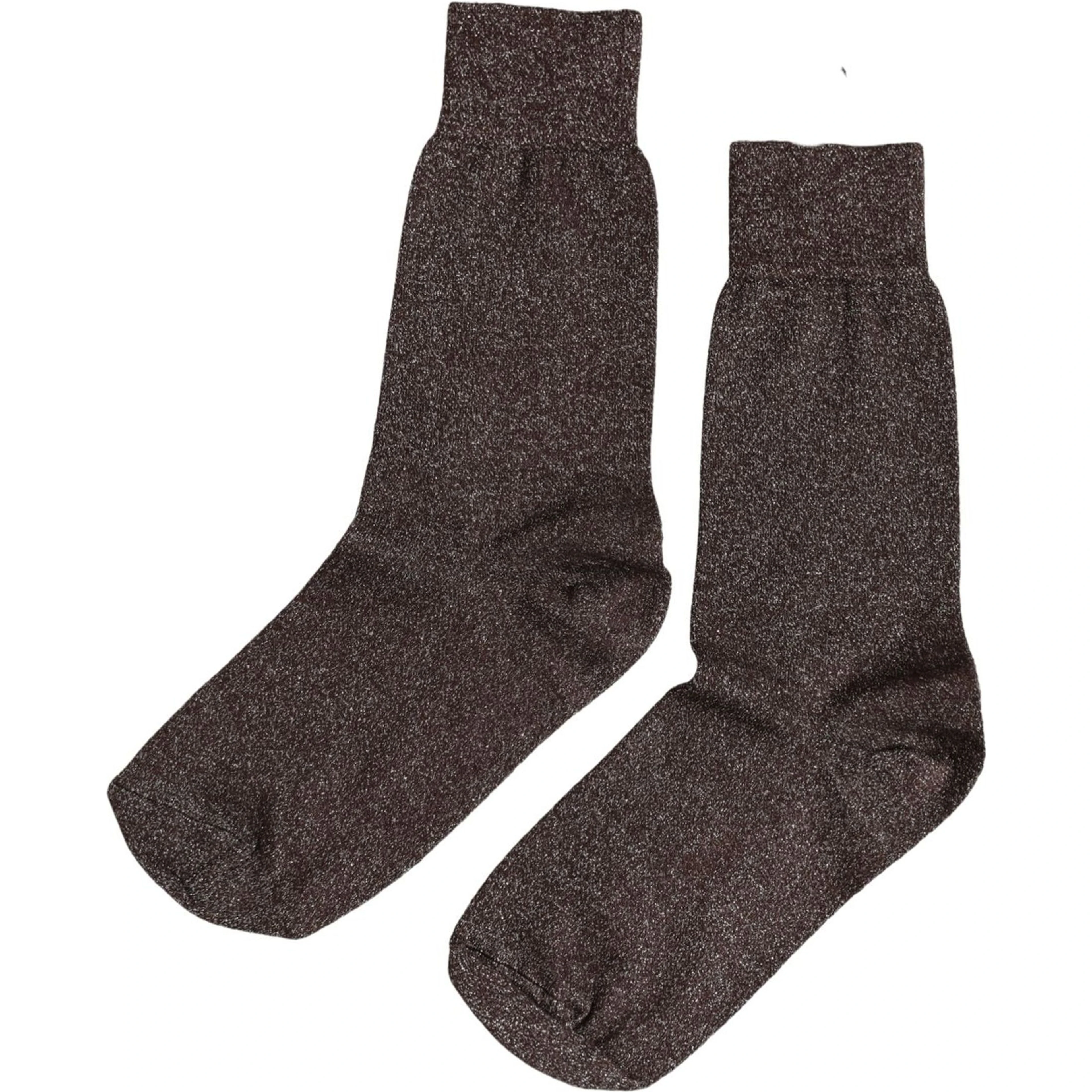 Dark Brown Viscose Mid Calf Accessory Socks