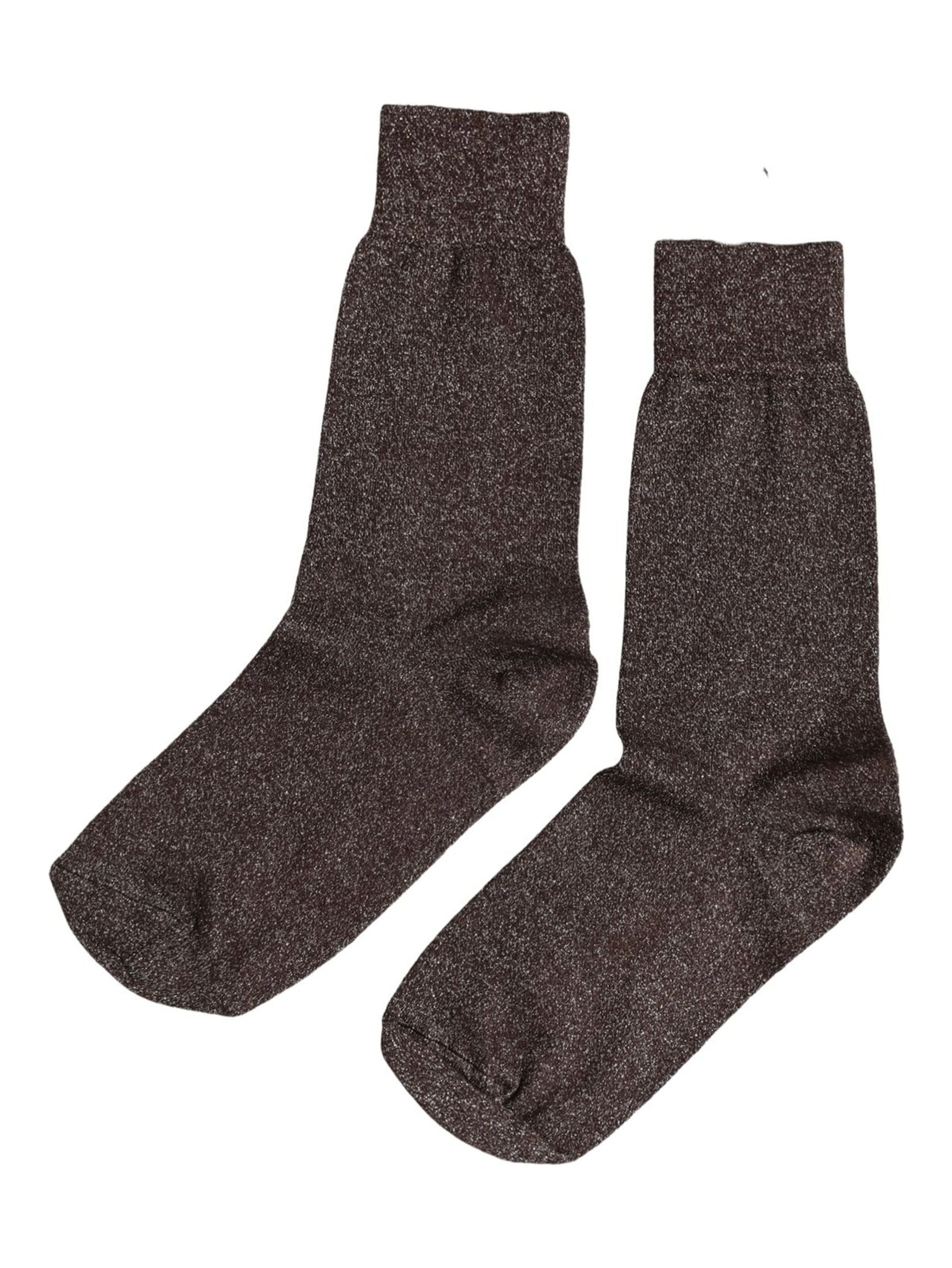 Dark Brown Viscose Mid Calf Accessory Socks
