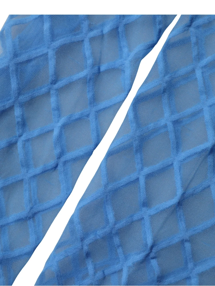 Light Blue Nylon Fishnet Pantyhose Stockings Socks