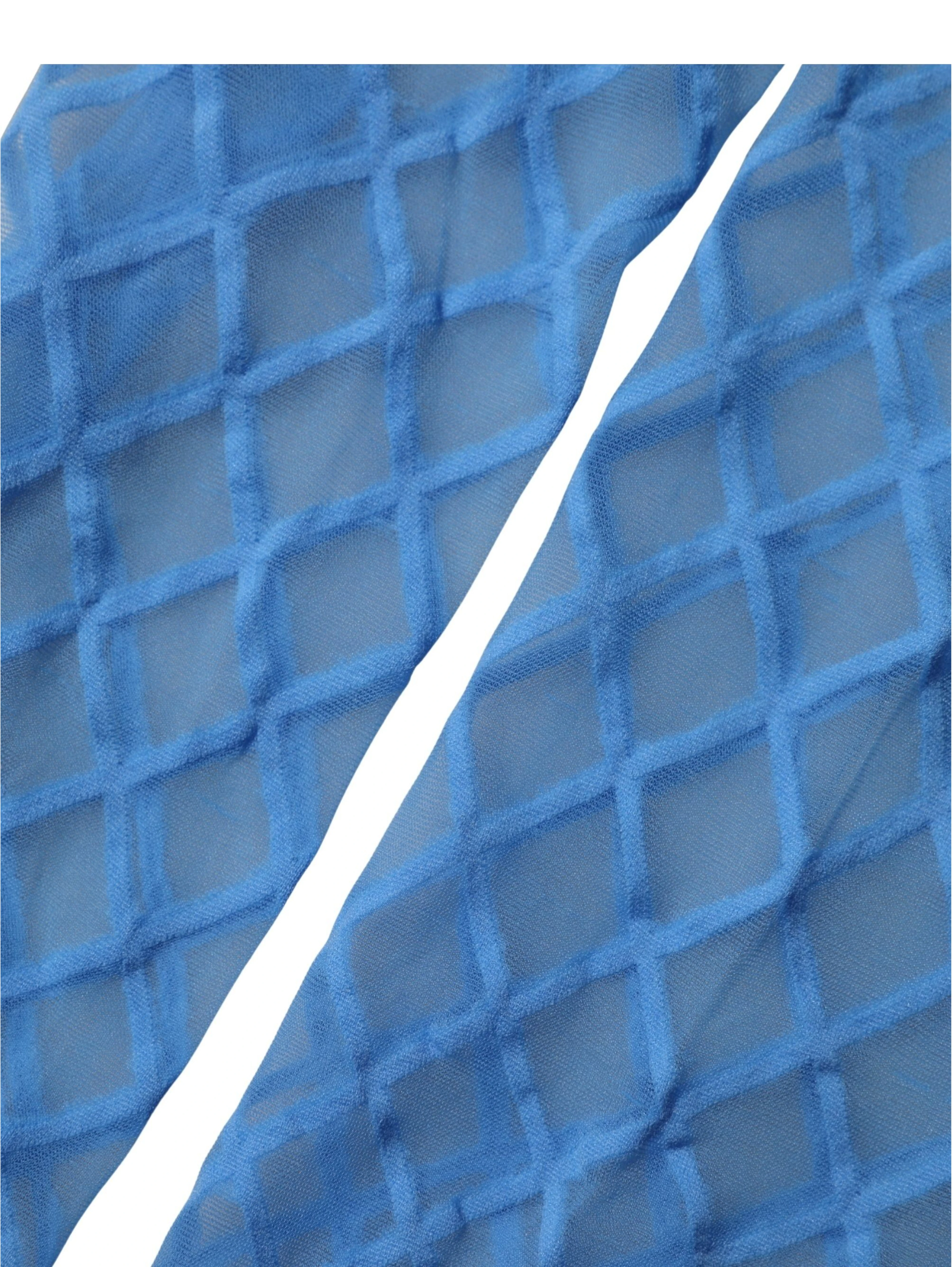 Light Blue Nylon Fishnet Pantyhose Stockings Socks