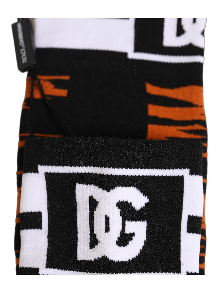 Orange Black Tiger Stripe Knee High Accessory Socks