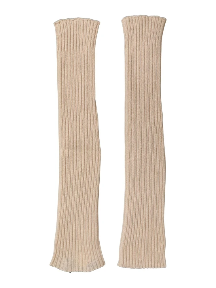 Camel Brown Cashmere Knit Arm Warmer Gloves alternative