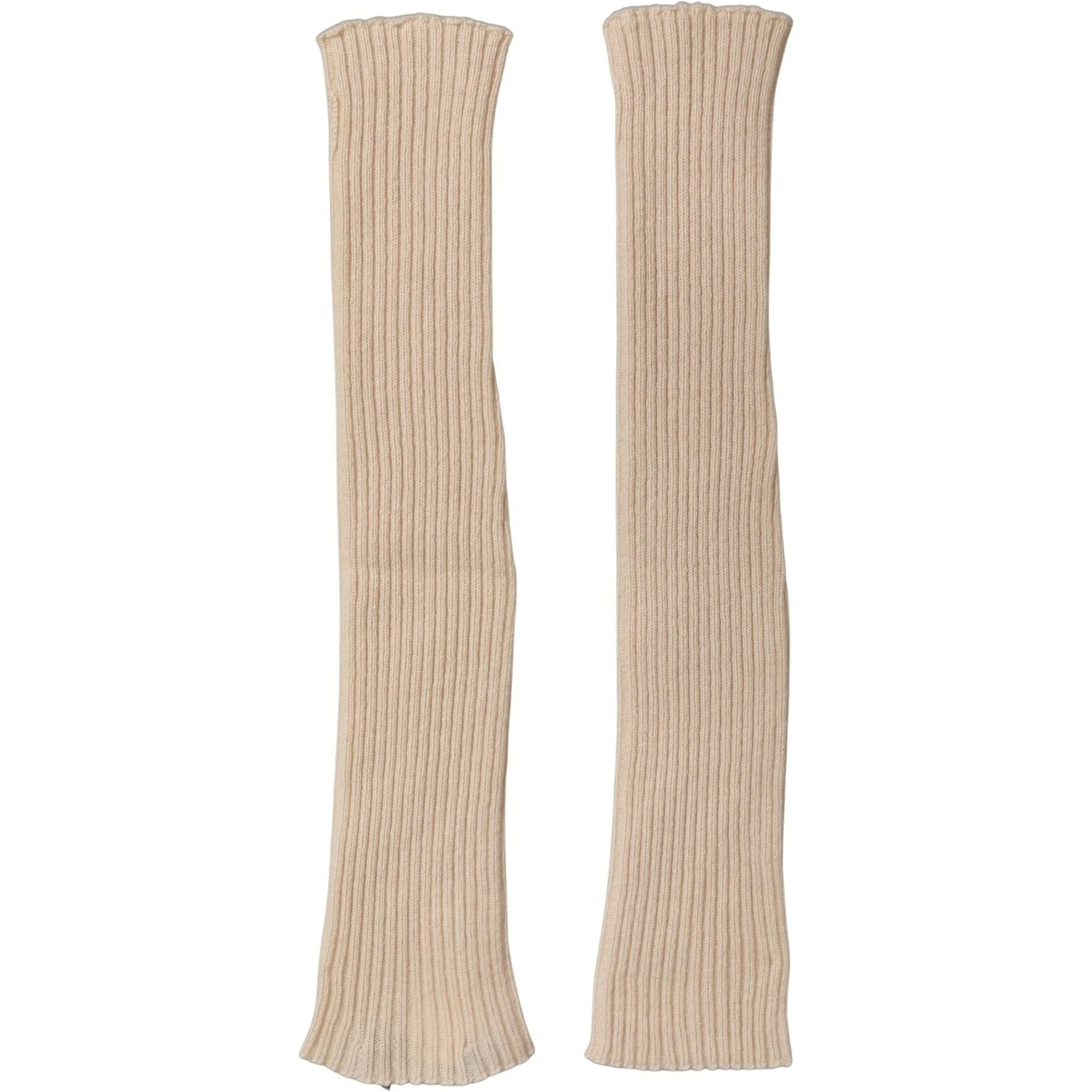 Camel Brown Cashmere Knit Arm Warmer Gloves