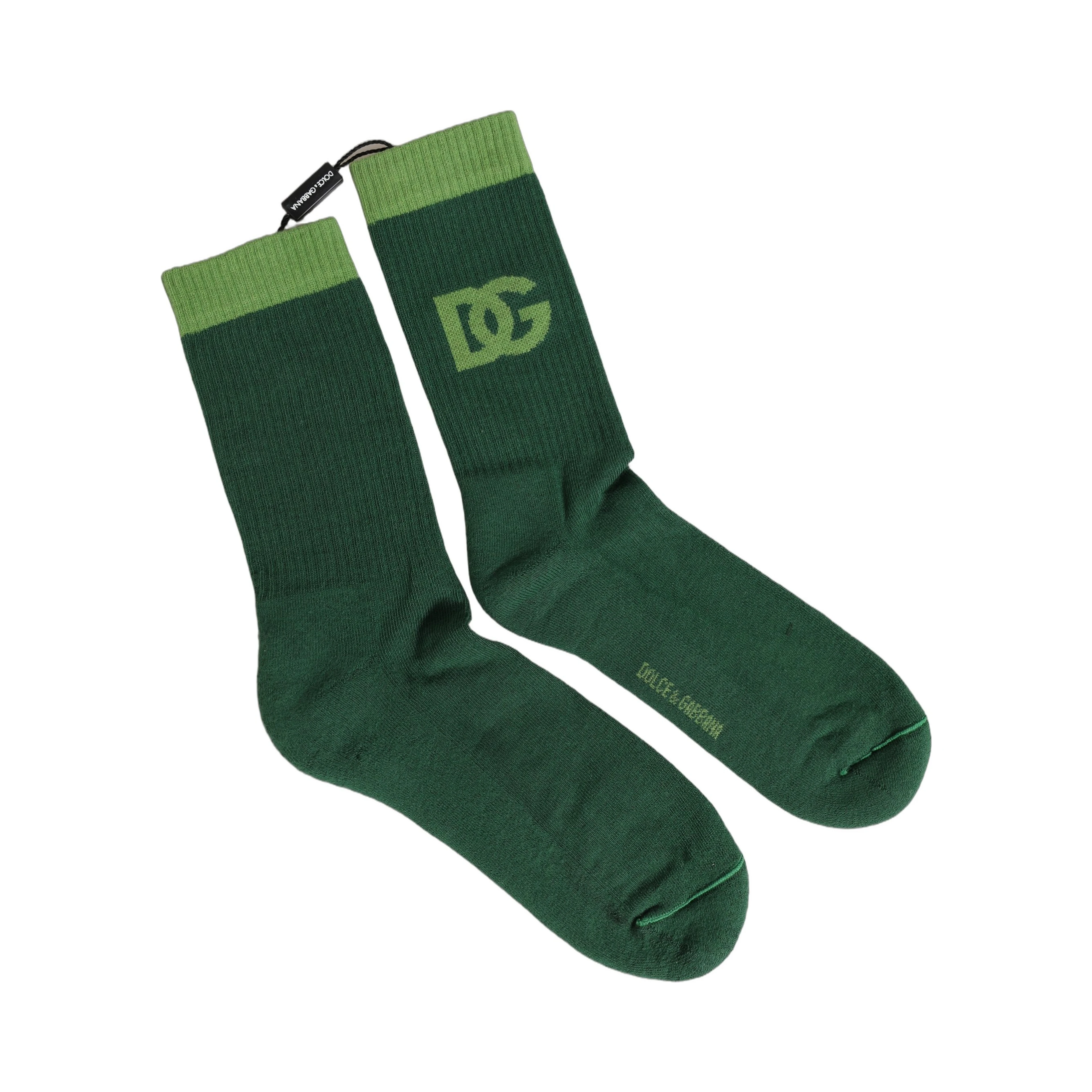 Green DG Logo Nylon Mid Calf Accessory Socks
