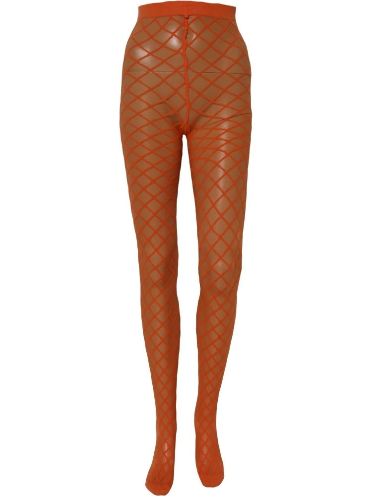 Orange Nylon Fishnet Pantyhose Stockings Socks alternative