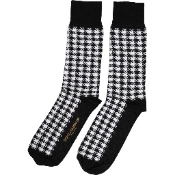 Black White Houndstooth Mid Calf Accessory Socks