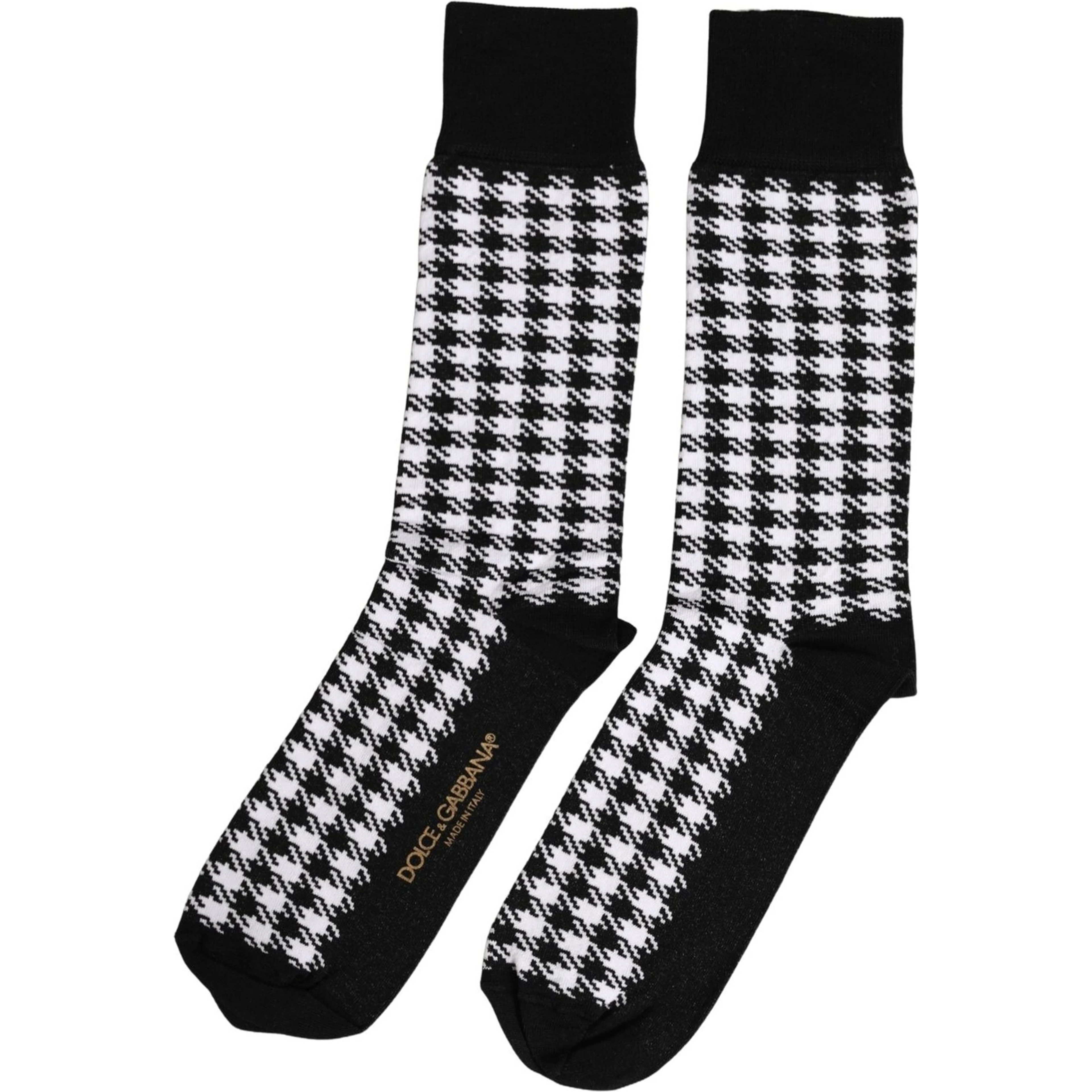 Black White Houndstooth Mid Calf Accessory Socks