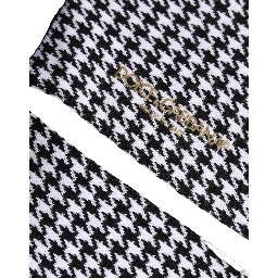 Black White Houndstooth Mid Calf Accessory Socks