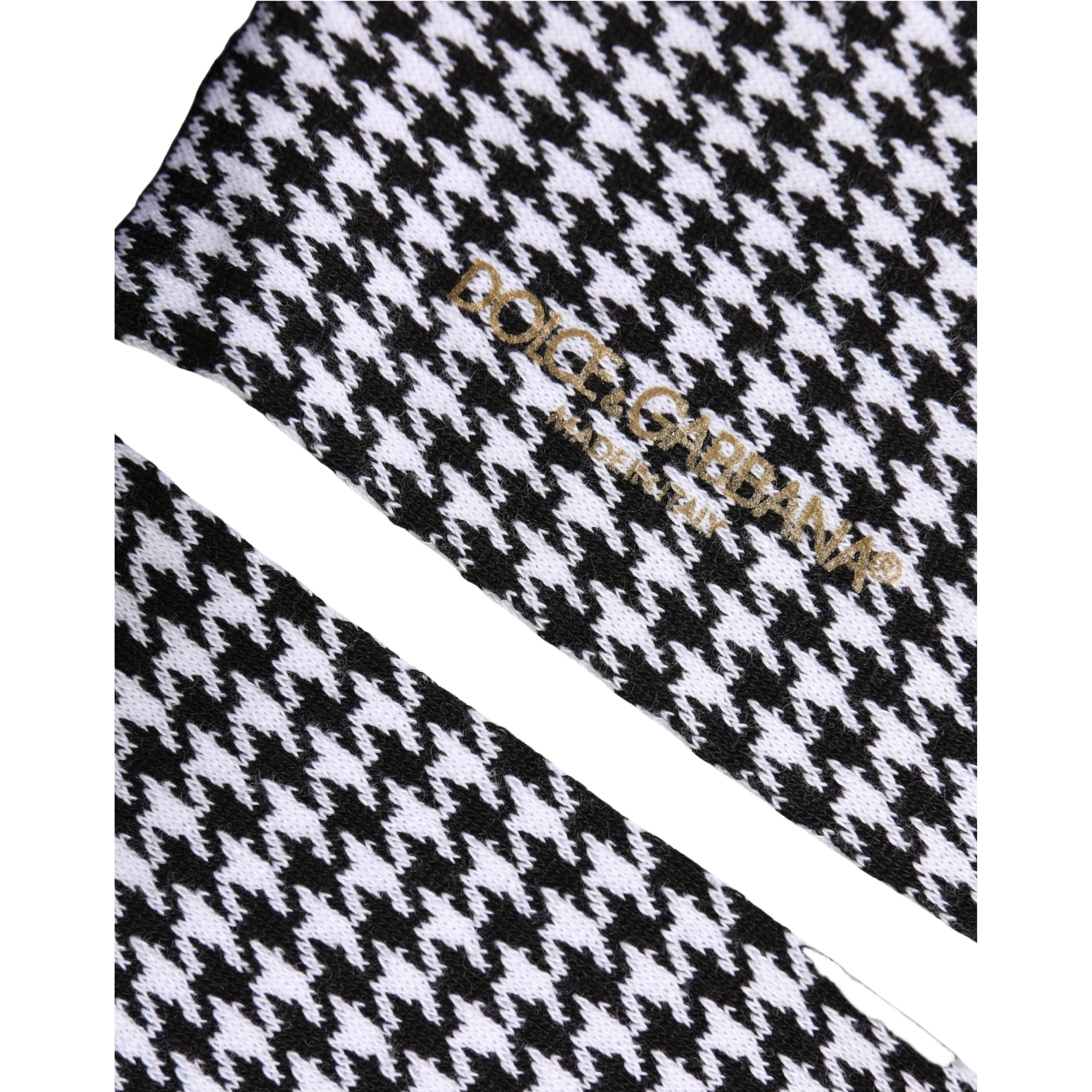 Black White Houndstooth Mid Calf Accessory Socks