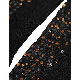 Dark Gray Sequined Wool Knee High Accessory Socks