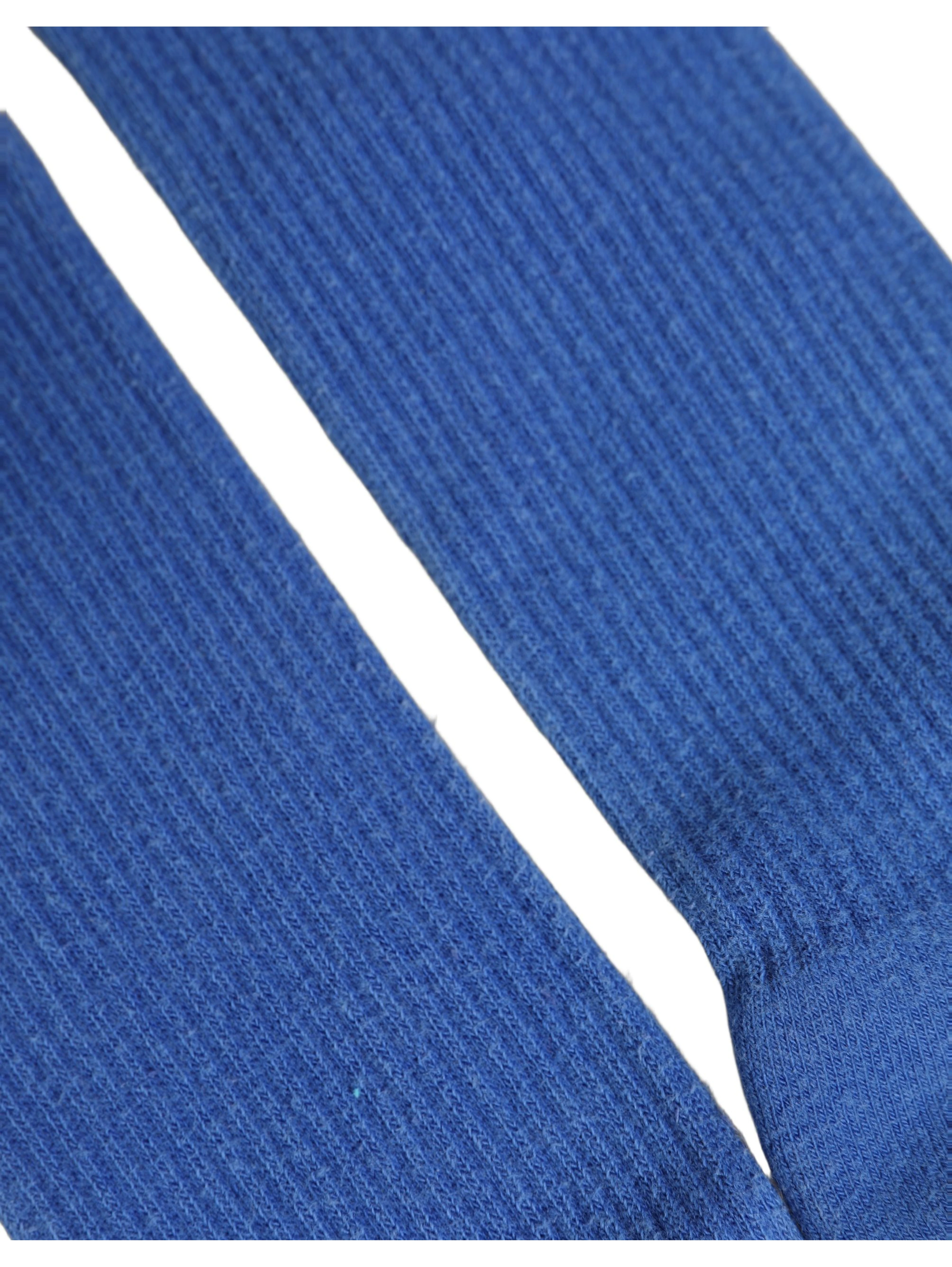 Blue Cotton Ribbed Mid Calf Women Accessory Socks