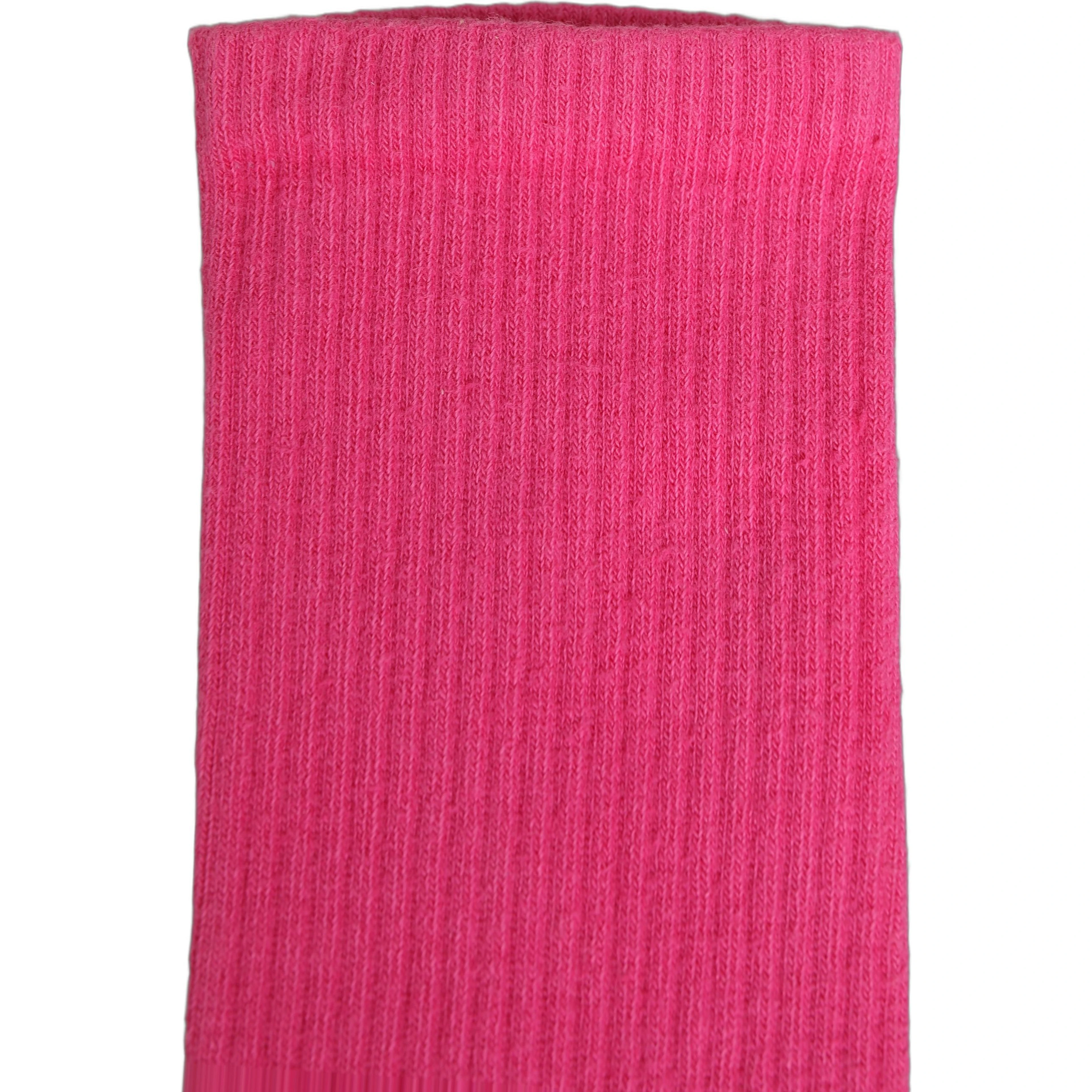 Pink Cotton Ribbed Mid Calf Women Accessory Socks