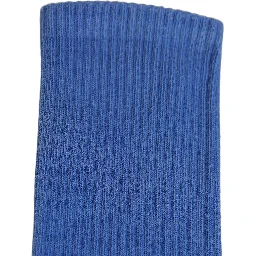 Blue Cotton Ribbed Mid Calf Women Accessory Socks